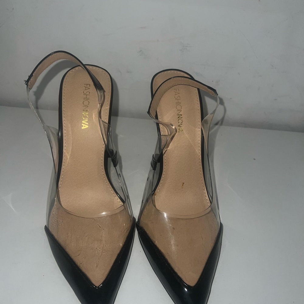 Fashion Nova Black Slingback Heels